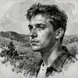 The Life, sketch, black and white, concept art oil painting by Jama Jurabaev, extremely detailed, brush hard, artstation