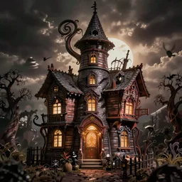 a twisting twirling haunted house