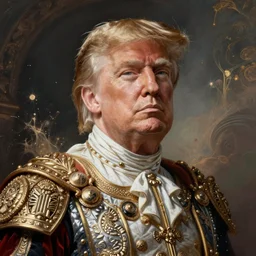 Portrait of Donald Trump as emperor napoleon,  amazing splashscreen artwork, splash art, head slightly tilted, natural light, elegant, intricate, fantasy, atmospheric lighting, cinematic, matte painting, by Greg rutkowski