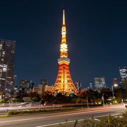 long exposure shot of tokyo at night
