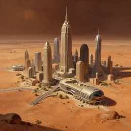 a painting of a city on mars, humanitys last refuge, intricate, elegant, highly detailed, digital painting, artstation, concept art, smooth, sharp focus, illustration, art by artgerm and greg rutkowski