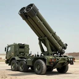 HIMARS Launcher System as the American Psycho, cinematic still