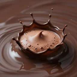wave sweets hot chocolate choco lactose liquid brown dark splatter splash reflective river pool molten light frothy.
