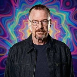 walter white with a psychedelic background