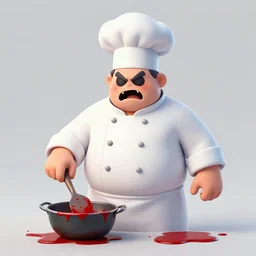 scary chef, fat man cooking, bloodstain, concept art