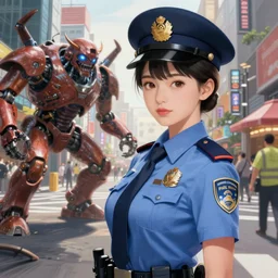 Artwork by James Jean and Phil noto; a young Japanese future police lady named Yoshimi battles an evil natures carnivorous robot on the streets of Tokyo; Art work by Phil noto and James Jean