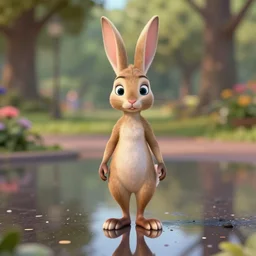 ultradetailed octane 3 d render of jessica rabbit, in a park, 8 k, soft lighting, pixar, reflections, intricate, beautiful, centered, reflections, sharp focus,