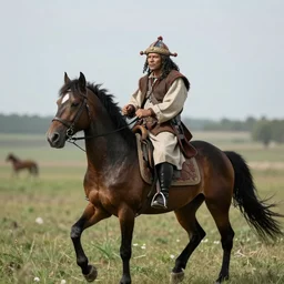 Gollum the Cossack rides a horse on the Zaporozhian Sich