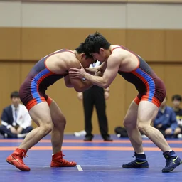 two wrestlers fighting for their lives in Japan