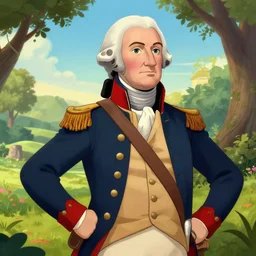 george washington revolutionary war 1 9 9 0 s disney, cel shading still reimagined