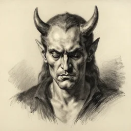 The Devil, charcoal portrait