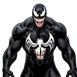venom, comic art, by todd mcfarlane, hyper detailed, flat, sharp lines