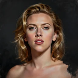 portrait of Scarlet Johansson painted by Philip Burke