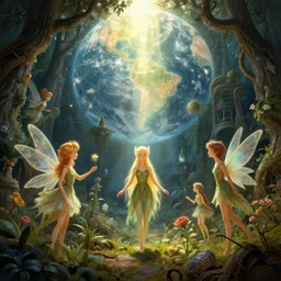 faeries, art by brian froud and alan lee, global illumination, radiant light, detailed and intricate environment