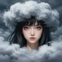 greg manchess character concept art of an anime stormy cloud goddess | | anime anime anime, cute - fine - face, pretty face, realistic shaded perfect face, fine details by stanley artgerm lau, wlop, rossdraws, james jean, andrei riabovitchev, marc simonetti, and sakimichan, trending on artstation