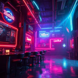 photo environement cyberpunk nightclub : 4, 4 k rtx hdr volume light concept studio matte painting environement digital illustration style cyberpunk 2 0 7 7 artstation artur tarnowski, mihai muscan, marcin tomalak, marta leydy, marcin stepien, charlotte hughes, zuzanna dabrowa neon bioluminiscence