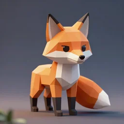 fox lowpoly, unreal engine 5, octane render, 8k