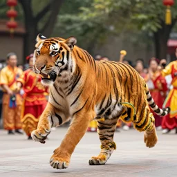 photo of tiger dancing