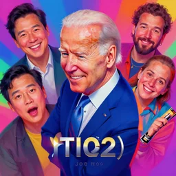 portrait of joe biden, smiling down from above turning slightly ( ( ( away ) ) ), artstation winner by victo ngai, kilian eng and by jake parker vibrant colors, winning - award masterpiece, fantastically gaudy, aesthetic octane render, 8 k hd resolution