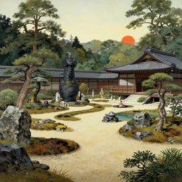 japanese garden of an ancient god by wayne barlowe