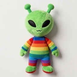 stitch the alien with rainbow stripes