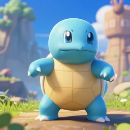 game screenshot of the pokemon squirtle from monster hunter world ( 2 0 2 0 ), capcom, octane render, blender, cgsociety, maya, flawless masterpiece