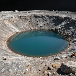 highly detailed realistic photo of a water lake formed in moon craters, award winning masterpiece art, hyper realistic, concept art, 8 k detail post - processing