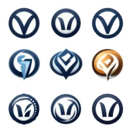 multiple concept art logo variants vector stylized 4 k