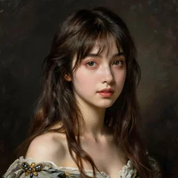 a high fashion studio portrait of am cute anime girl, painting by gaston bussiere, craig mullins, classical art