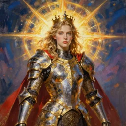 a detailed and vibrant portrait painting titled power paladin inspired by beksinski