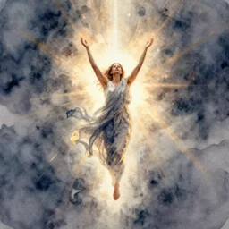 a beautiful watercolor painting of a a soul ascending into the light, ascension, near death experience, digital painting, artstation, concept art, art by delphin enjolras, smooth, sharp focus, dynamic lighting, ultrarealistic, cinematic, octane render, 8 k