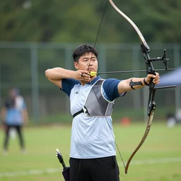 Gon Freecss shooting a bow and arrow