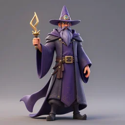 wizard, stylized, 3 d, full body shot, highly detailed, fantasy, concept art, cel shading, toon shading, outline shader, anime shader, 4 k, unreal engine, blender, artstation