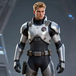 epic professional digital art of stunningly handsome australian male starship soldier by leesha hannigan, iris van herpen, artstation, cgsociety, wlop, epic, much wow, much detail, gorgeous, detailed, masterpiece