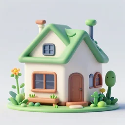 a house with alien flowers and plants in front of it, from a space themed Serria point and click 2D graphic adventure game, high quality cartoon style graphics