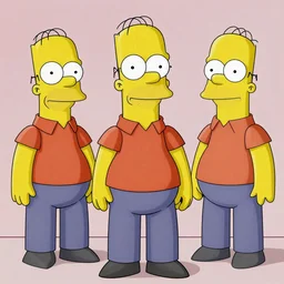 Moe simpsons with uniform, red sweater and gray pants