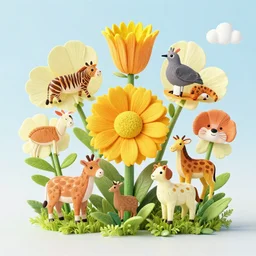 a flower made of animals
