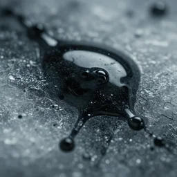 black oil and ice, liquid, micro details, microscopic, closeup, ultra macro, toned, cinematic, post - processing, organic