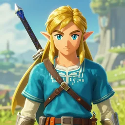 an in game portrait of cia from the legend of zelda breath of the wild, breath of the wild art style.