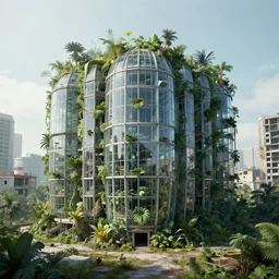 a beautiful very detailed render of industrial architecture nature unfinished building bunker architecture city abandoned building urbex by peter eisenman, made of glass cgsociety junglepunk alien, archdaily, wallpaper, highly detailed, trending on artstation.