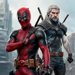 movie Deadpool as Witcher, cinematic, 4k, hd, realistic