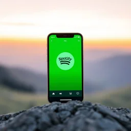 an iphone 1 2 pro max, displaying spotify