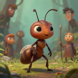 cute little anthropomorphic ant cute and adorable, pretty, beautiful, dnd character art portrait, matte fantasy painting, deviantart artstation, by jason felix by steve argyle by tyler jacobson by peter mohrbacher, cinema