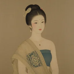 a portrait of an elegant lady, pahad painting