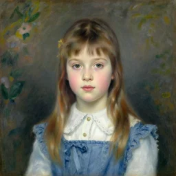 A decent young girl portrait by Pierre Auguste Renoir.