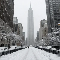 city landscape snow apocalypse