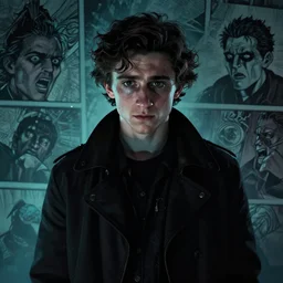 portrait of thimotee chalamet as the night crawler, bleak and oppressive atmosphere, distress, mattepainting concept blizzard pixar maya engine on stylized background splash comics global illumination lighting artstation, sharp focus, lois van baarle, ilya kuvshinov, rossdraws