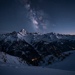 Mountain Dim background night sky alps HD 4k Realistic Dusk nam das in the style of nam das