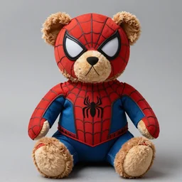 high-res photo of a ted bear as Spider Man
