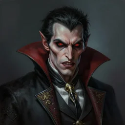 a detailed portrait of a vampire, by greg rutkowski and justin gerard, digital art, monstrous, realistic painting, very detailed, fantasy, dnd, character design, trending on artstation